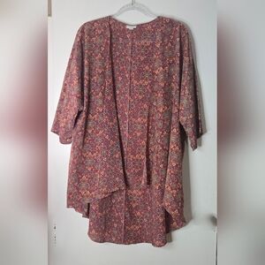 LuLaRoe Red and Purple Patterned Tunic